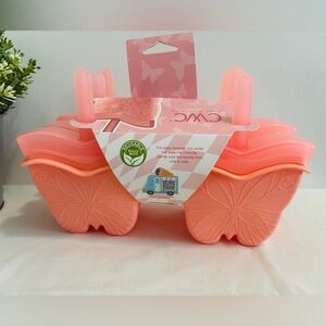 CWC Ice Pop Molds butterfly shape– 6 Reusable Silicone popsicle Maker, Pink